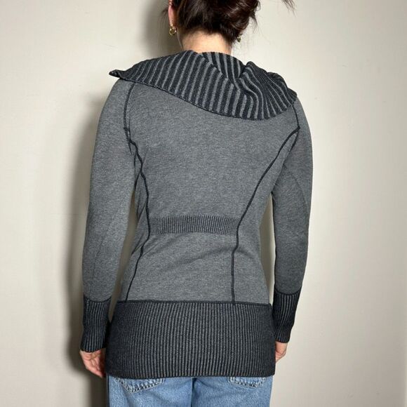 Vintage y2k Cache 100% Cotton Gray Long Sleeve Top Size Small - Picture 2 of 3